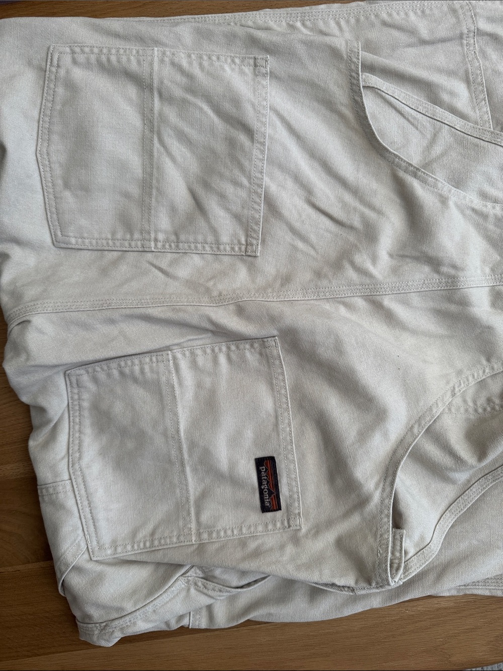 Patagonia Tan All Seasons Hemp Canvas Bib Overalls- Women's large - Picture 2 of 6